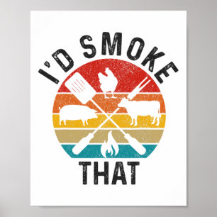 Póster Carnicero de Chef Bbq Humaría ese gracioso Día del