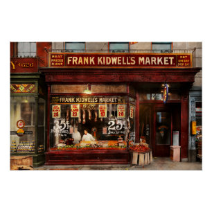 Póster Carnicero - Precio de la carne en 1916