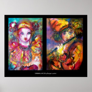 Póster CARNIVAL DE VENECIA Máscara veneciana, Flautista P