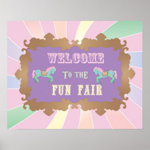 Póster Carnival - Funfair -Pastel - Birthday - Sign