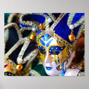 Póster Carnival Masquerade Masks in Venice Italy