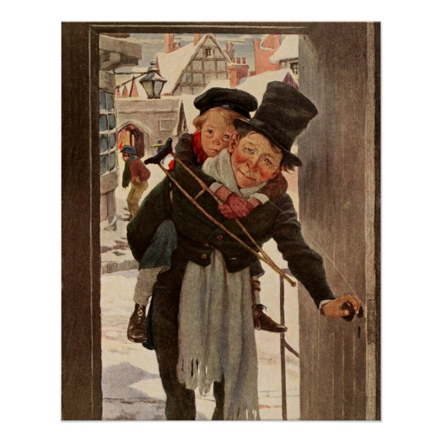 Póster Carol Navidades: Tim y Cratchit Card (Anverso)