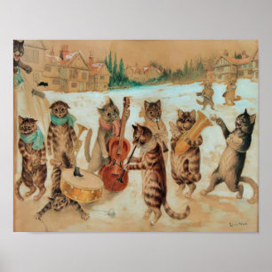 Póster Carol Singing 1925 Louis Wain Wall Art
