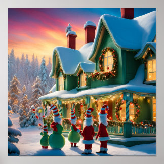 Póster Caroleros navidades inspirados en Whoville