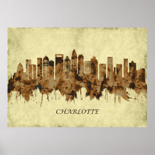 Póster Carolina del Norte de Charlotte