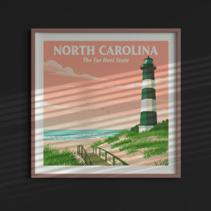 Póster Carolina del Norte Vintage
