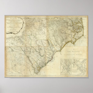 Póster Carolina del Norte y del Sur