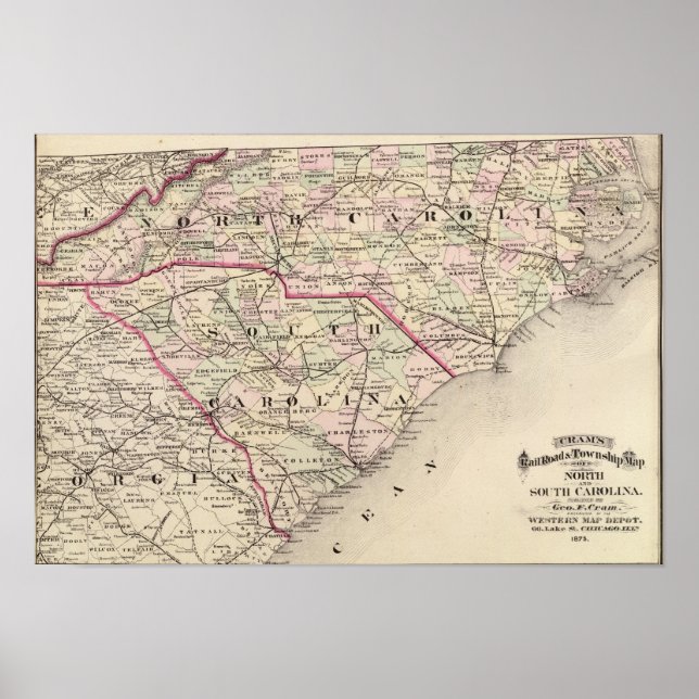 Póster Carolina del Norte y del Sur 4 (Frente)