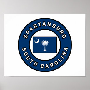 Póster Carolina del Sur de Spartanburg