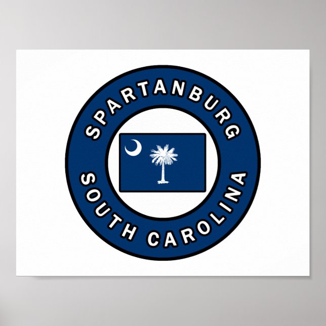 Póster Carolina del Sur de Spartanburg (Frente)