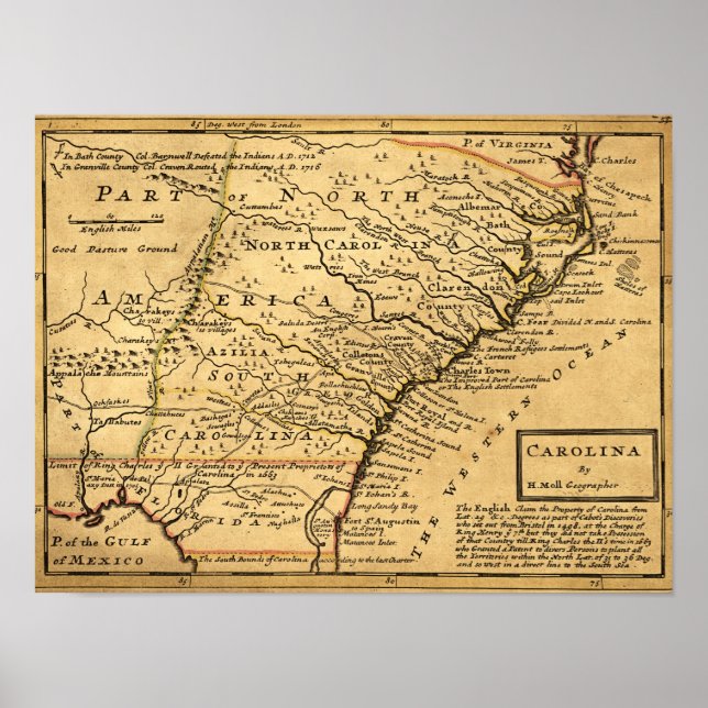 Póster CarolinaMapa Panorámico (Frente)