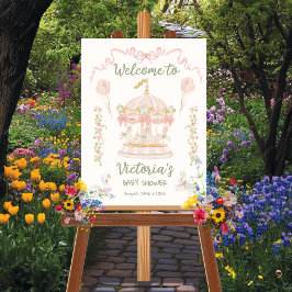 Póster Carousel Merry-go-round Welcome Sign Poster