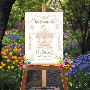 Póster Carousel Merry-go-round Welcome Sign Poster