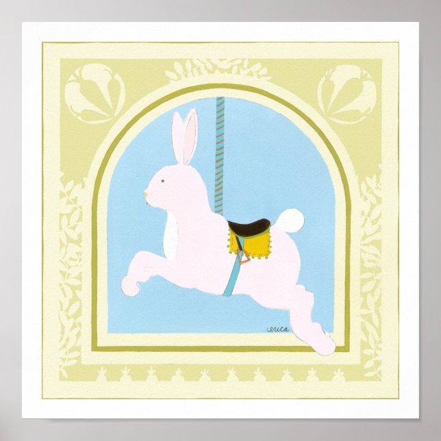 Póster Carousel Rabbit by June Erica Vess (Frente)