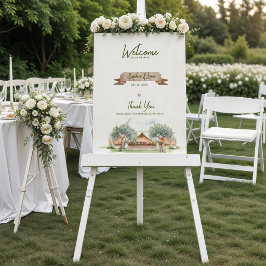 Póster Carpa Exterior Boho Rústica Bienvenida de Boda