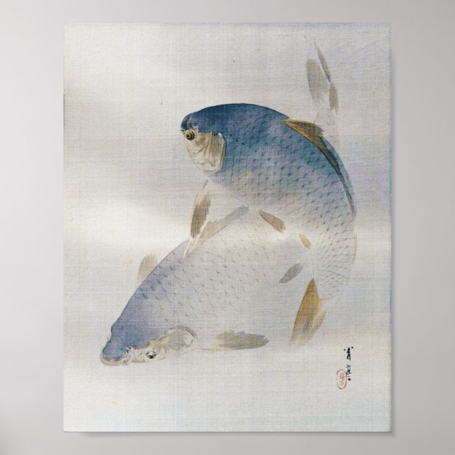 Póster Carpa japonesa, Watanabe Seitei (Frente)