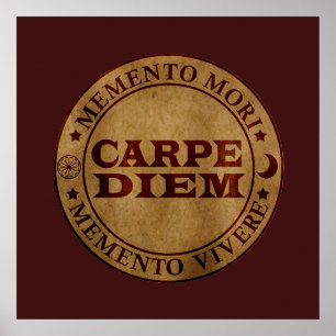 Póster Carpe diem Aprovecha el día Memento mori