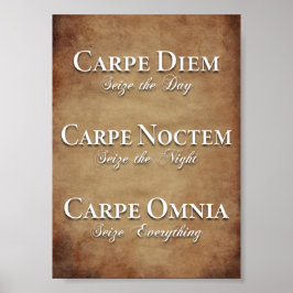 Póster Carpe Diem, Carpe Noctem, Carpe Omnia