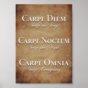 Póster Carpe Diem, Carpe Noctem, Carpe Omnia