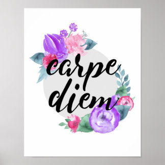 Póster Carpe Diem - Flower - White Poster