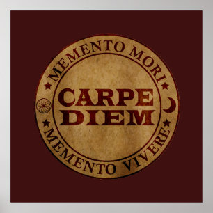 Póster Carpe diem Toma el día Memento mori