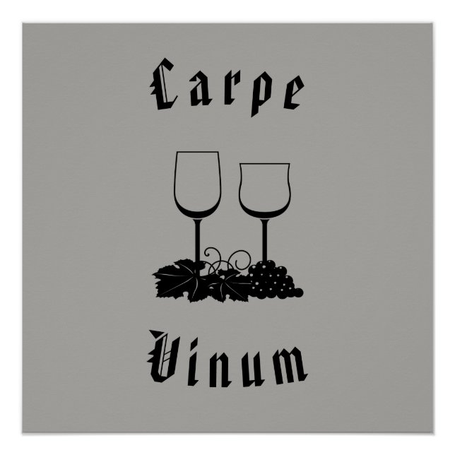 Póster Carpe Vinum (aprovecha el vino) (Anverso)