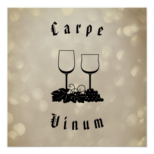 Póster Carpe Vinum (tomar el vino) (Anverso)