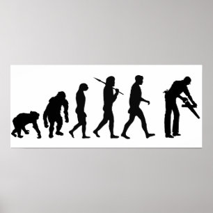 Póster Carpenter woodworker set builder evolution