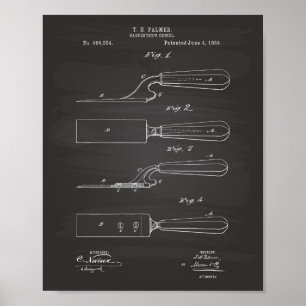 Póster Carpenter's Chisel 1889 Patent Art Chalkboard