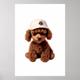 Póster Carpeta de Caniche en Taza de Té Blanca