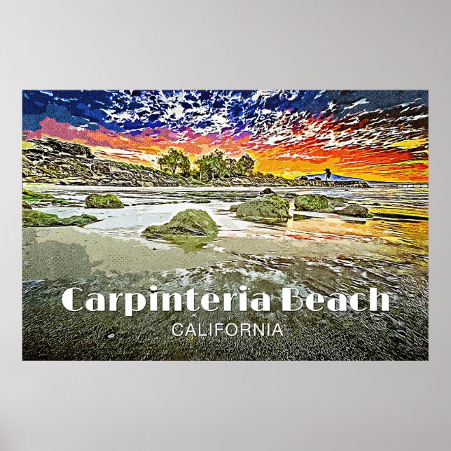 Póster Carpinteria Beach Sunrise (Frente)