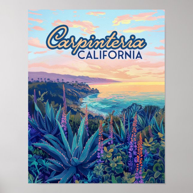 Póster Carpinteria California Santa Barbara Ventura Beach (Frente)
