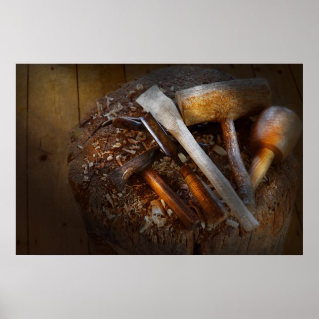 Póster Carpintería - Herramienta - Herramientas para tall (Frente)