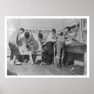 Póster Carpinteros esquimales en Alaska 1904
