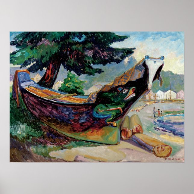Póster Carr - Canoa de guerra nativa 1912 (Frente)