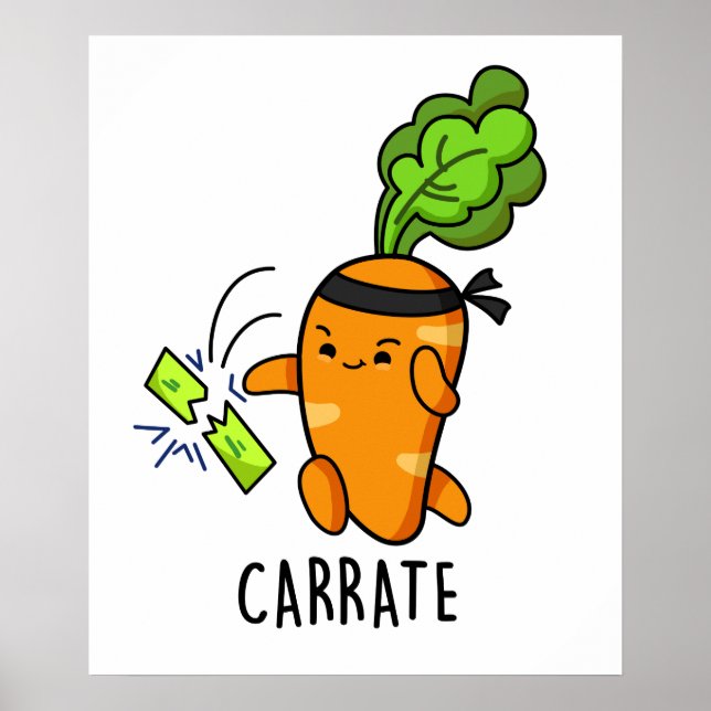 Póster Carrate Carrot Karate Pun (Frente)