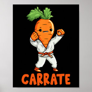 Póster Carrate Cute Carrote Martial Arts Karate Vegetable