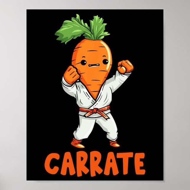 Póster Carrate Cute Carrote Martial Arts Karate Vegetable (Frente)
