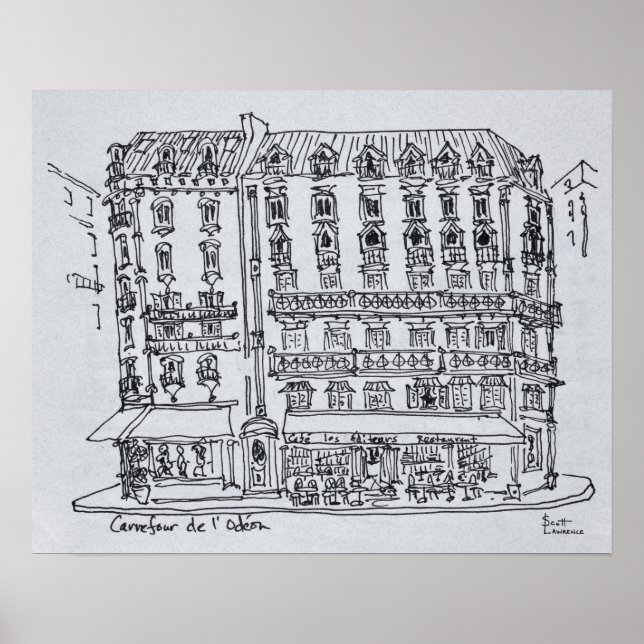 Póster Carrefour de l'Odeon, Saint-Germain-des-Pres (Frente)