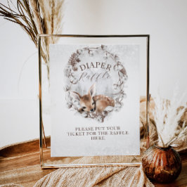 Póster Carrera Baby Shower Diaper Raffle de invierno de W