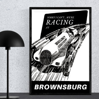 Póster Carrera Brownsburg Indiana Vintage Motorsport