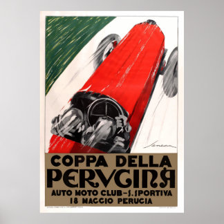 Póster Carrera de automóviles Coppa Della Perugina de 192