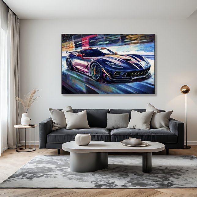 Póster Carrera de Autos Deportivos Dinámicos Estilo Pintu (Subido por el creador)