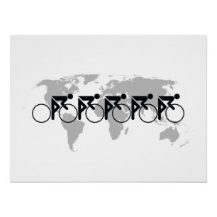 Póster Carrera De Bicicletas No 3 Black On White