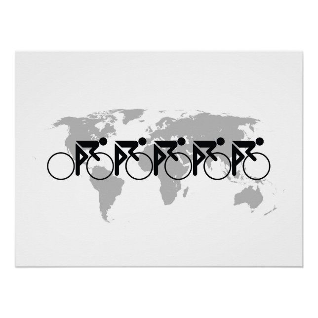 Póster Carrera De Bicicletas No 3 Black On White (Anverso)