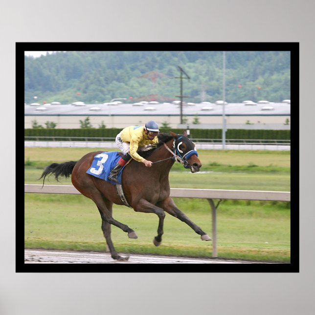 Póster Carrera de caballos (Frente)