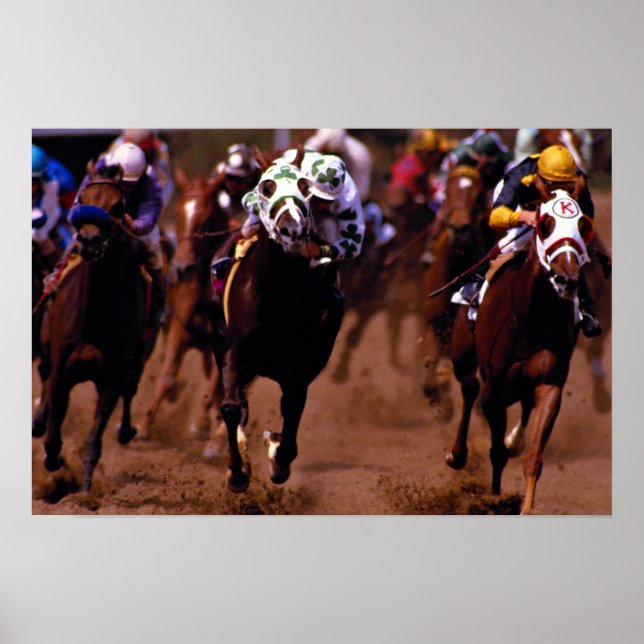 Póster Carrera de caballos (Frente)