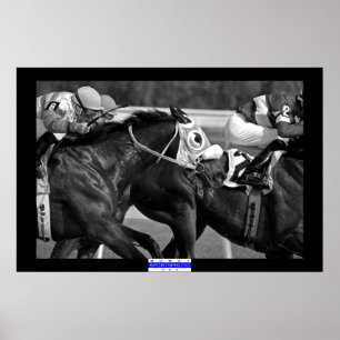 Póster Carrera de caballos 002 B&W Mowat SpPh