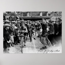 Póster Carrera de ciclismo de época París Roubaix 1900