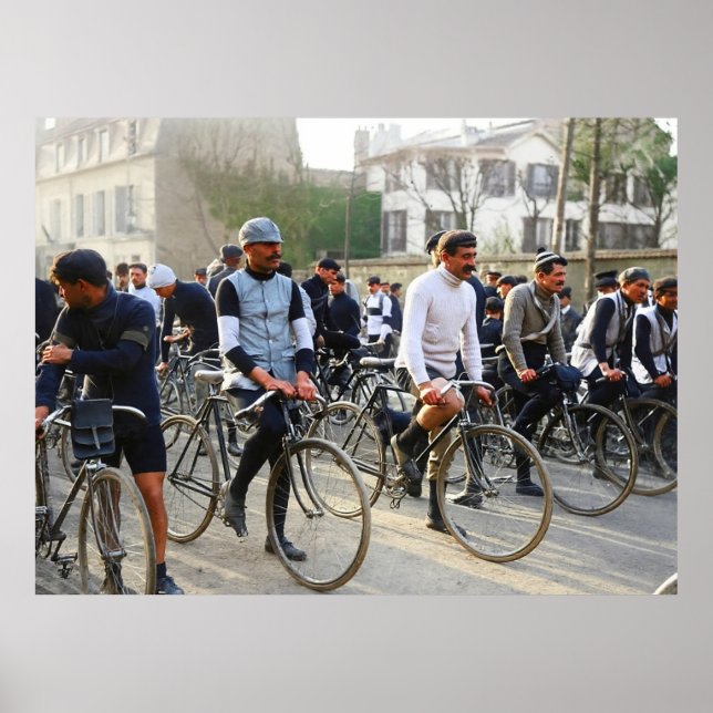 Póster Carrera de ciclismo París-Roubaix 1907 Redux de co (Frente)